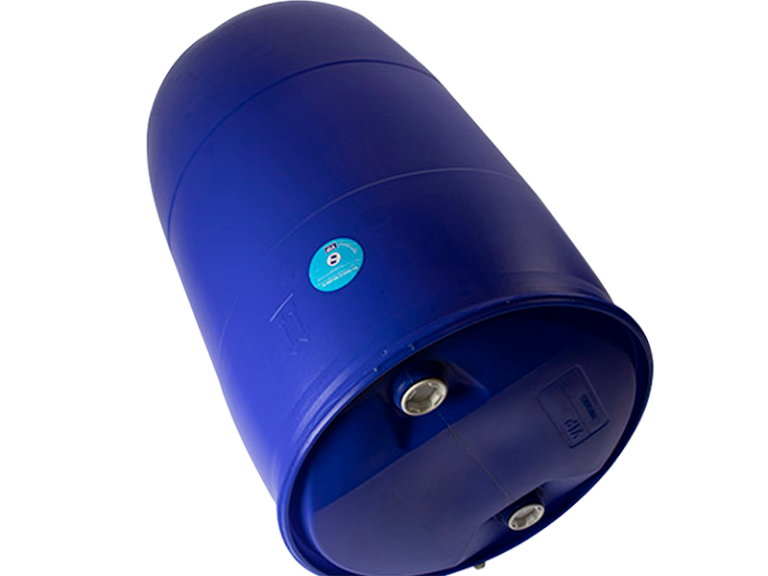 DRUM 220L BLU NON-DG MAUSER brand, sealed lid, bungs incl'd